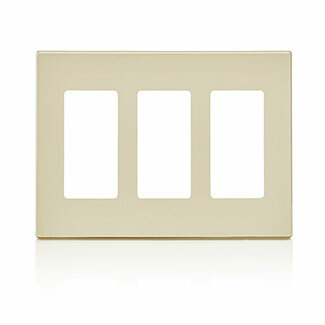 80311-ST Decora Plus Screwless Standard Size Wall Plate, 3 Gangs, 6.37 in W x 4.61 in H, Polycarbonate, Light Almond
