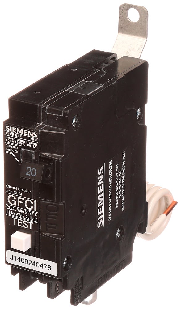 BF120AH SpeedFax Type BL Molded Case Circuit Breaker, 120 V AC, 20 A, 22 kA Interrupt, 1 Poles, Thermal Magnetic Trip