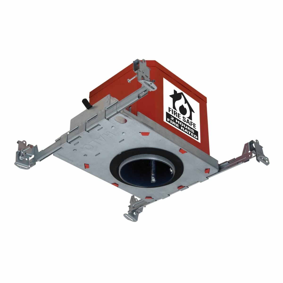 H450FR2ICATD010 Halo Fire Safe New Construction Downlight Housing, Insulated Insulation, 120 to 277 V, 4.33 in Ceiling Opening, Galvanized Steel Housing