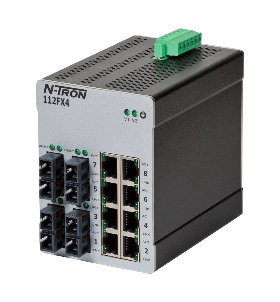 112FX4 Unmanaged Industrial Ethernet Switch, SC 2km 