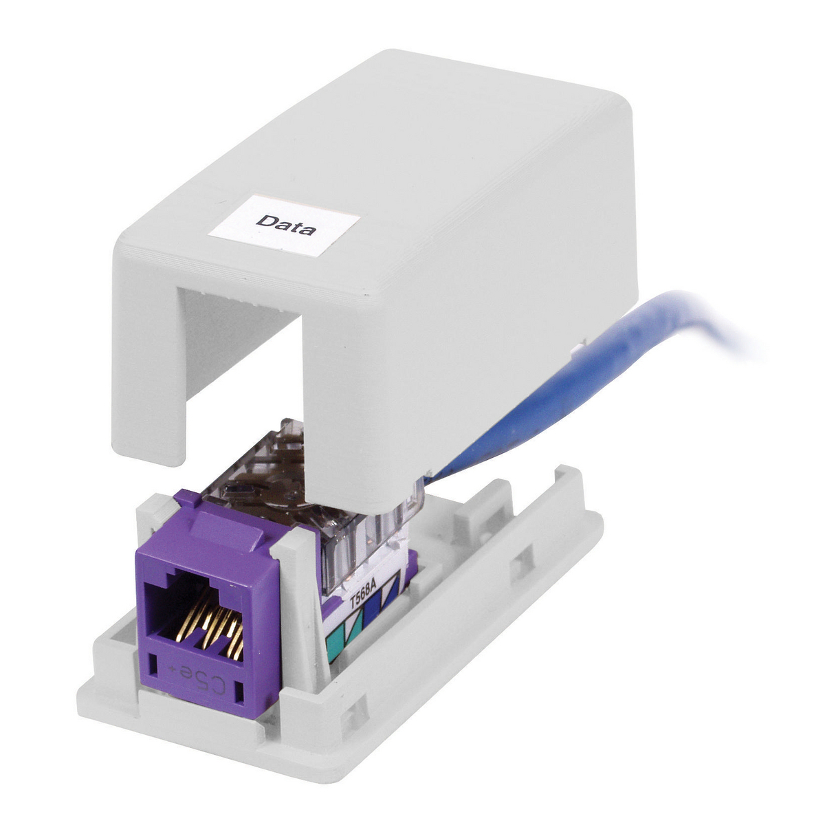 HSB1WP HSB Series 1-Port Molded Construction Surface Mount Box, Keystone 1 Module, For Use With MT6 Raceway, Surface Mount, Thermoplastic