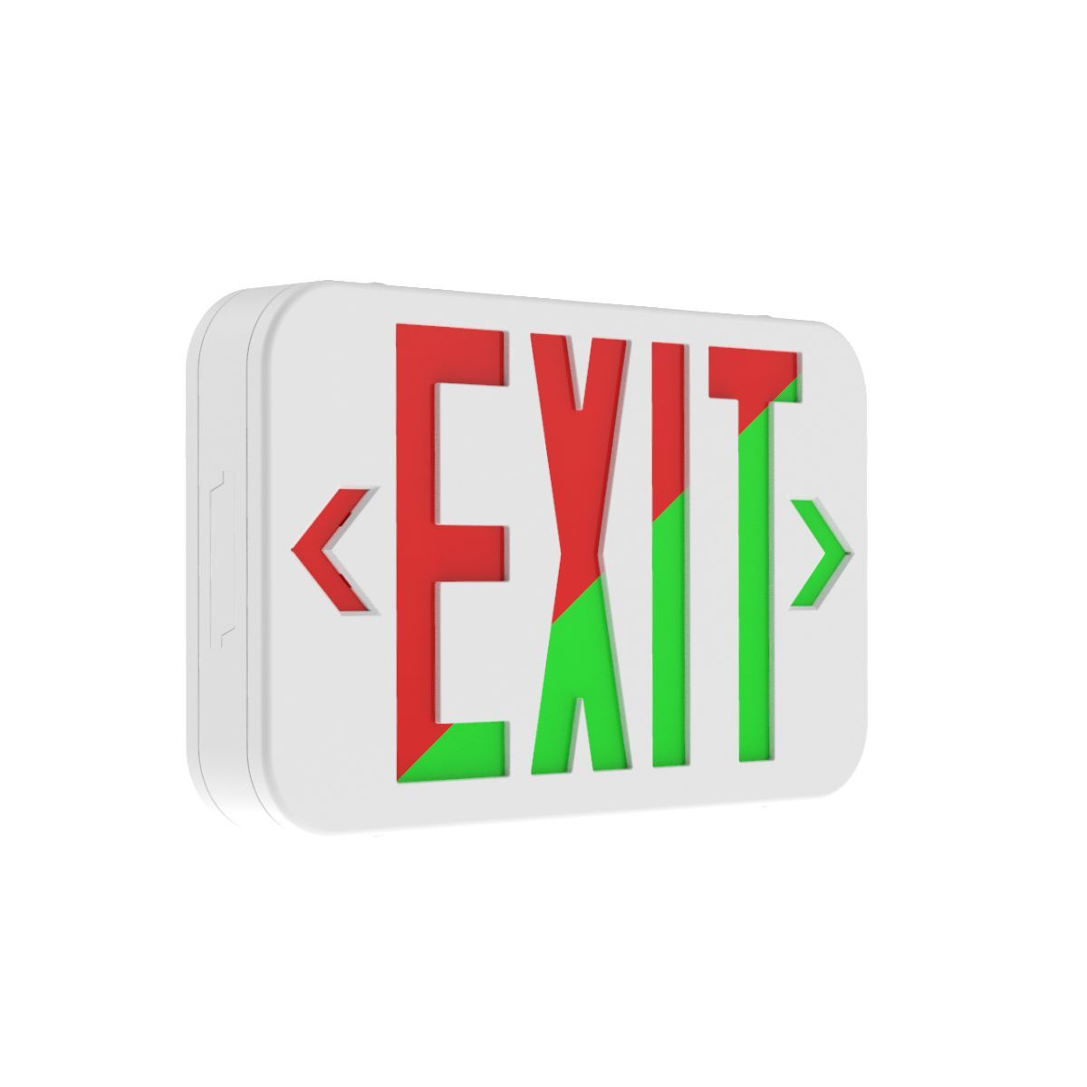 CARG CAR Universal Face Emergency and Exit Light, LED Lamp, 2.8 W Fixture, 120, 277 V AC, White Housing, EXIT Legend