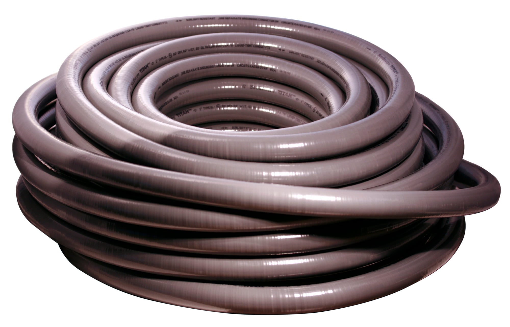 55093003 Titan2 Type TTM-UL Flexible Conduit, 1 in Trade, 1.041 to 1.066 in ID x 1305 mil OD, 100 ft L, Steel