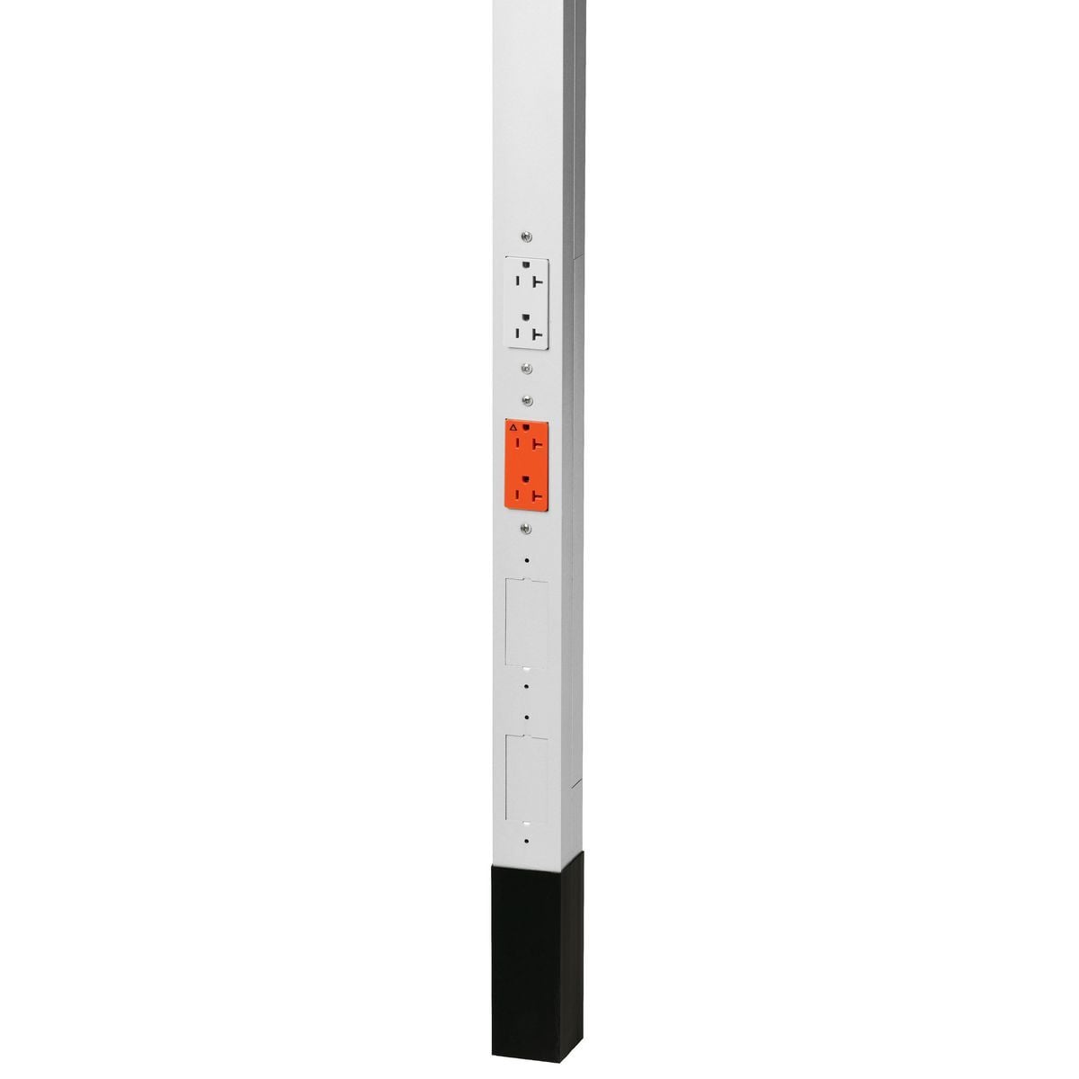 HBLPP10IGW 19-Strands Pre-Wired Service Pole With Isolated Ground, (2) Receptacles, (2) Knockouts Capacity, 4 Outlets, 10 ft 2 in L x 2.13 in W, Aluminum