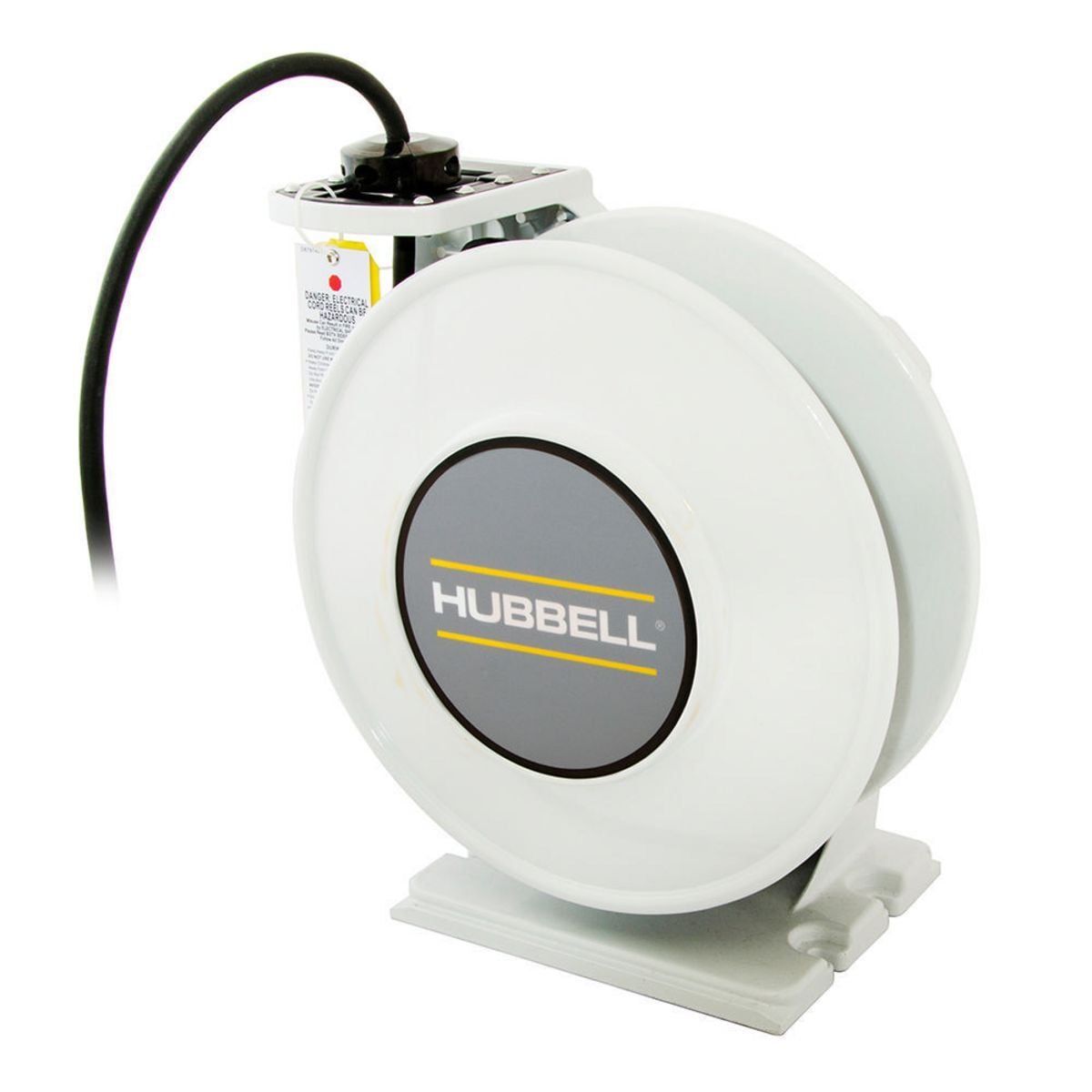 HBLW45143W inREACH 3-Conductor Weatherproof Cord Reel With Open Cord End, 600 V AC, 15 A, 45 ft L Cord, 14 AWG Conductor