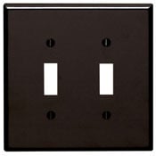 85109 Oversized Wall Plate, 2 Gangs, 5.31 in W x 5.25 in H, Thermoset, Brown
