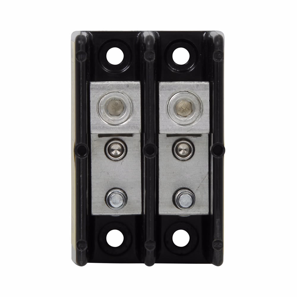 16280-2 Barrier Power Terminal Block, 600 V AC/DC, 175 A, 2 Poles, 14 to 2/0 AWG Cu/Al Line Wire, Aluminum/Thermoplastic
