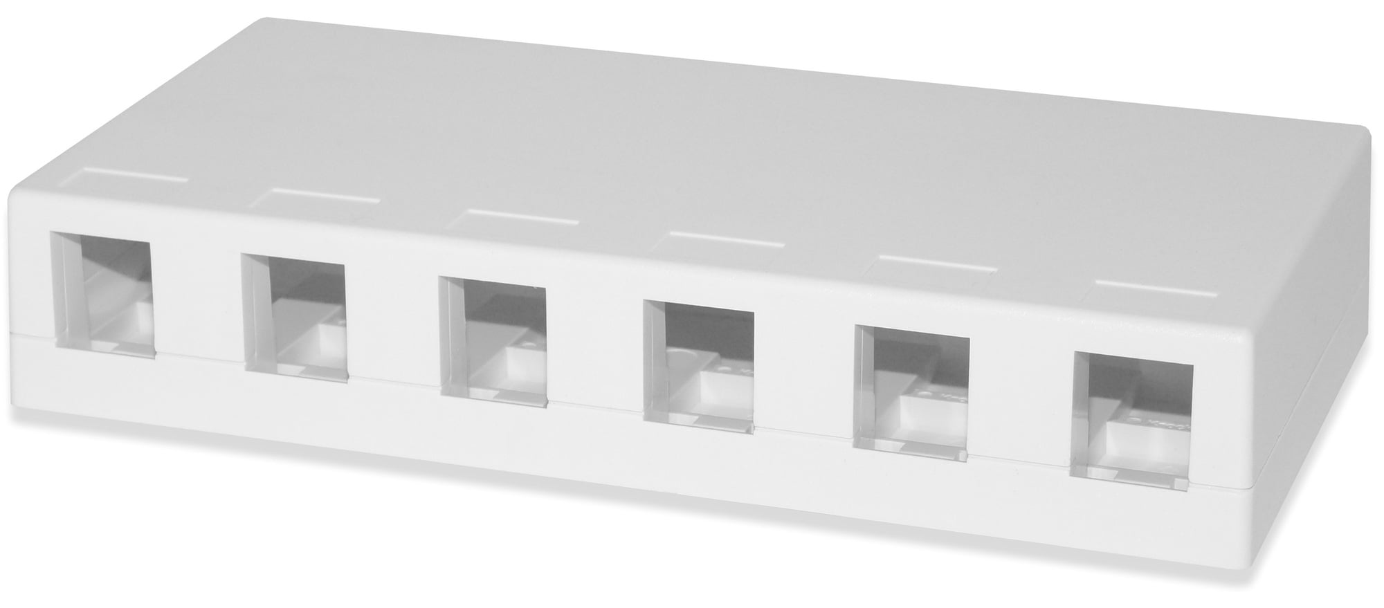 SMKL-6-WH 6-Port Surface Multimedia Box, For Use With Standard and Multimedia Jack, Surface Mount, High Impact Thermoplastic
