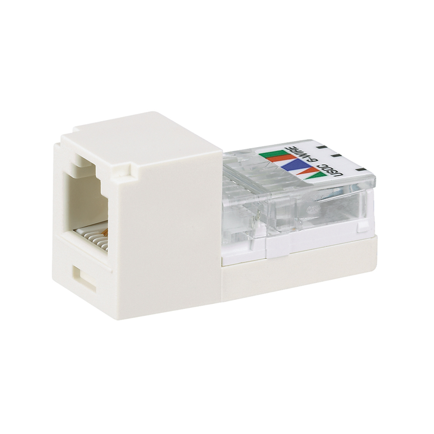 CJ66UEIY PanNet Mini-Jack 1-Slot 6-Position 6-Wire Lead Frame USOC Unshielded Jack Module, Cat 3/Mini-Com Module, Surface Mount, 1 Port, ABS, Electric Ivory