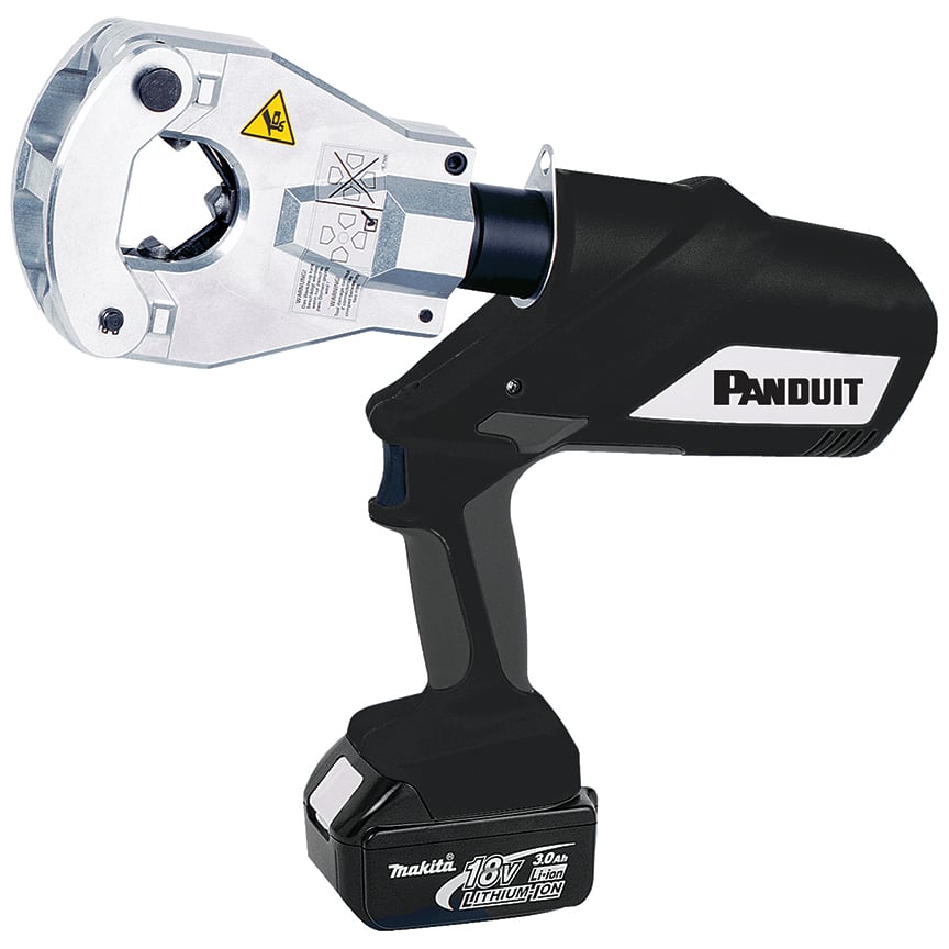 CT-2980/ST BlackFin Uni-Die Battery Powered Hydraulic Dieless Crimping Tool Kit, 4 AWG to 750 kcmil Copper, 4 AWG to 500 kcmil Aluminum Crimping, 55 kN Crimping, 120 VAC, Li-Ion Battery, 15.7 in OAL