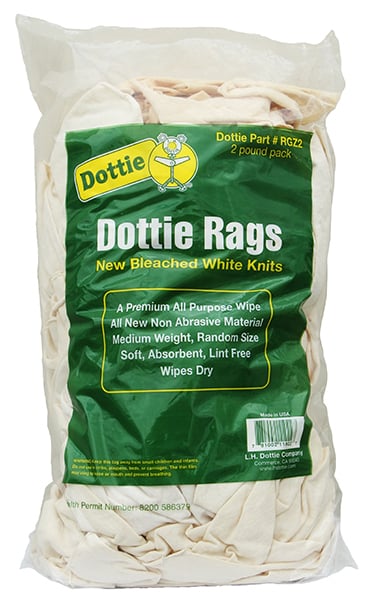 RGZ2 Knit Wiping Rag, Bleached White