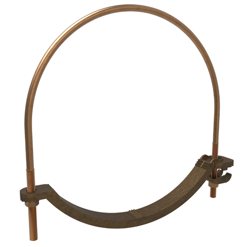 GPL3908BU ClearChoice Type GPL3 Large U-Bolt Ground Clamp, 4 to 4/0 AWG Conductor, Cast Bronze