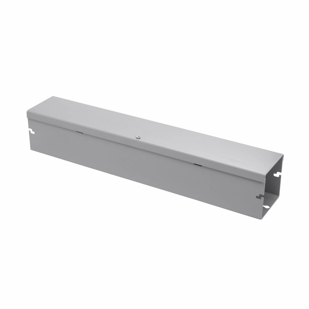 wiring trough, 4" height, 36" length, 4" width, HSNK wireway, Thru holes, No knockouts, Hinged cover, NEMA 4X, Steel, Hinged, ANSI 61 gray, 16 gauge