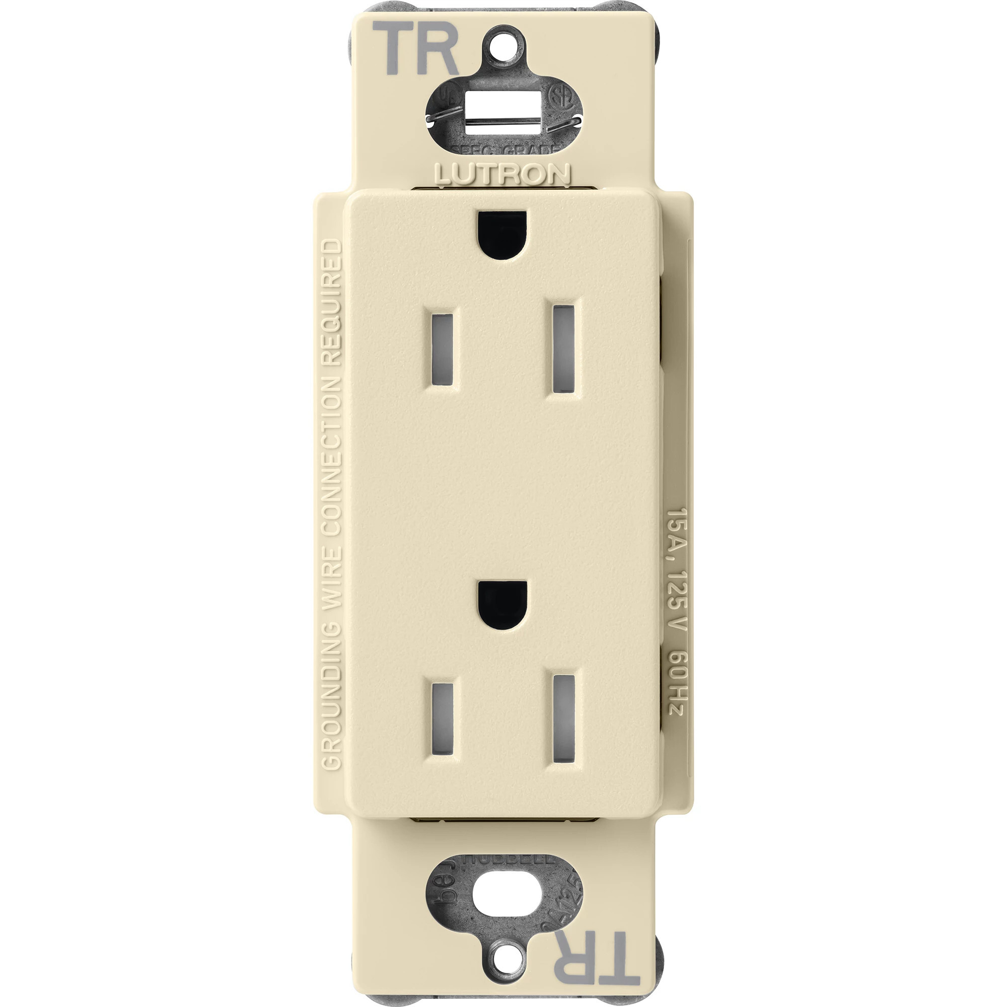 SCRS-15-TR-SD Claro Tamper-Resistant Duplex Receptacle, Decorator-Style Outlet, 15 Amp, Satin, Sand