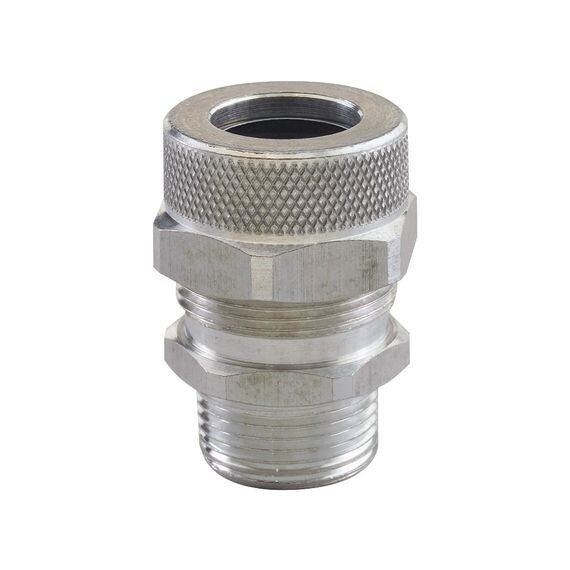 RSR-108 Remke Tuff-Seal Form Size 2 Straight Cord Grip Connector With Locknut, O-Ring, 1/2 in Trade, 0.438 to 0.5 in Cable Openings, Aluminum, Nickel Plated