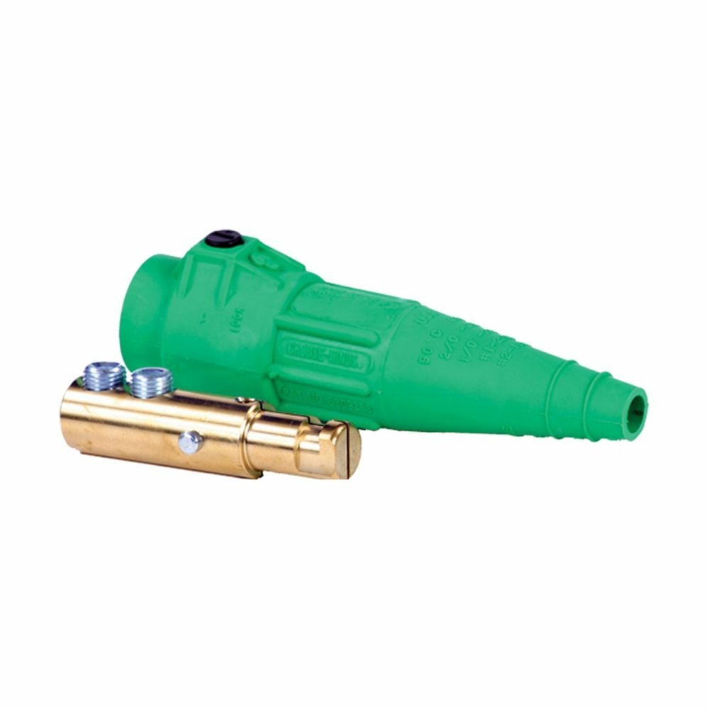 E-Z1018-8351 Cam-Lok Standard Series 1-Pole Non-Vulcanized Male Plug, 600 VAC/VDC, 400 A, 2 to 2/0 AWG Wire, Double Setscrew Connection, NEMA 3R NEMA Rating