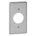 One Gang Utility Box Cover, 4 Inch Long x 2-1/8 Inch Wide x 1/4 Inch Raised, Pre-Galvanized Steel, For Single Receptacle with 1-13/32 Inch Diameter