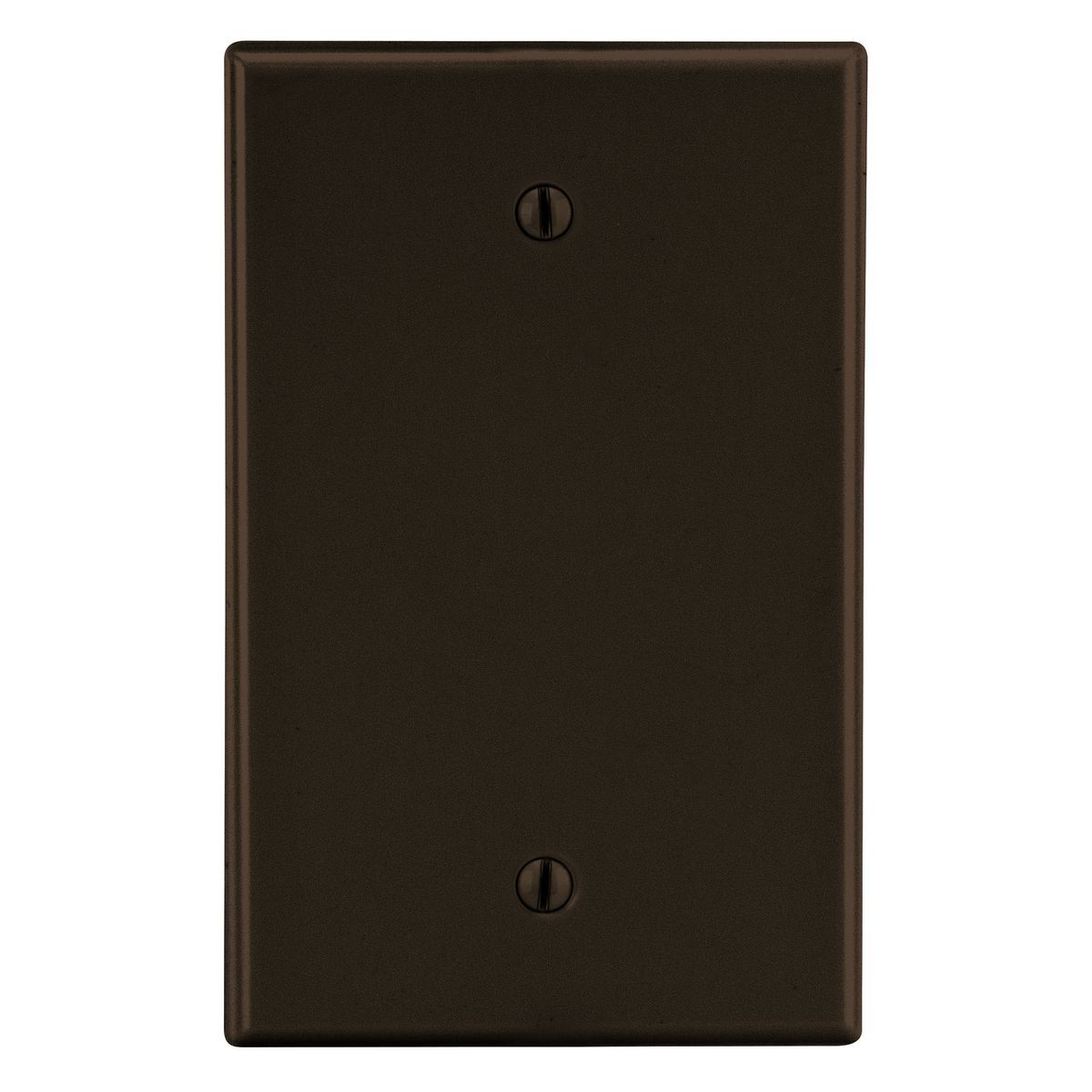 P13 Non-Metallic Standard Blank Wall Plate with Pre-Inserted Captive Screw, 1 Gangs, 2.88 in W x 4.63 in H, Polycarbonate Thermoplastic, Brown