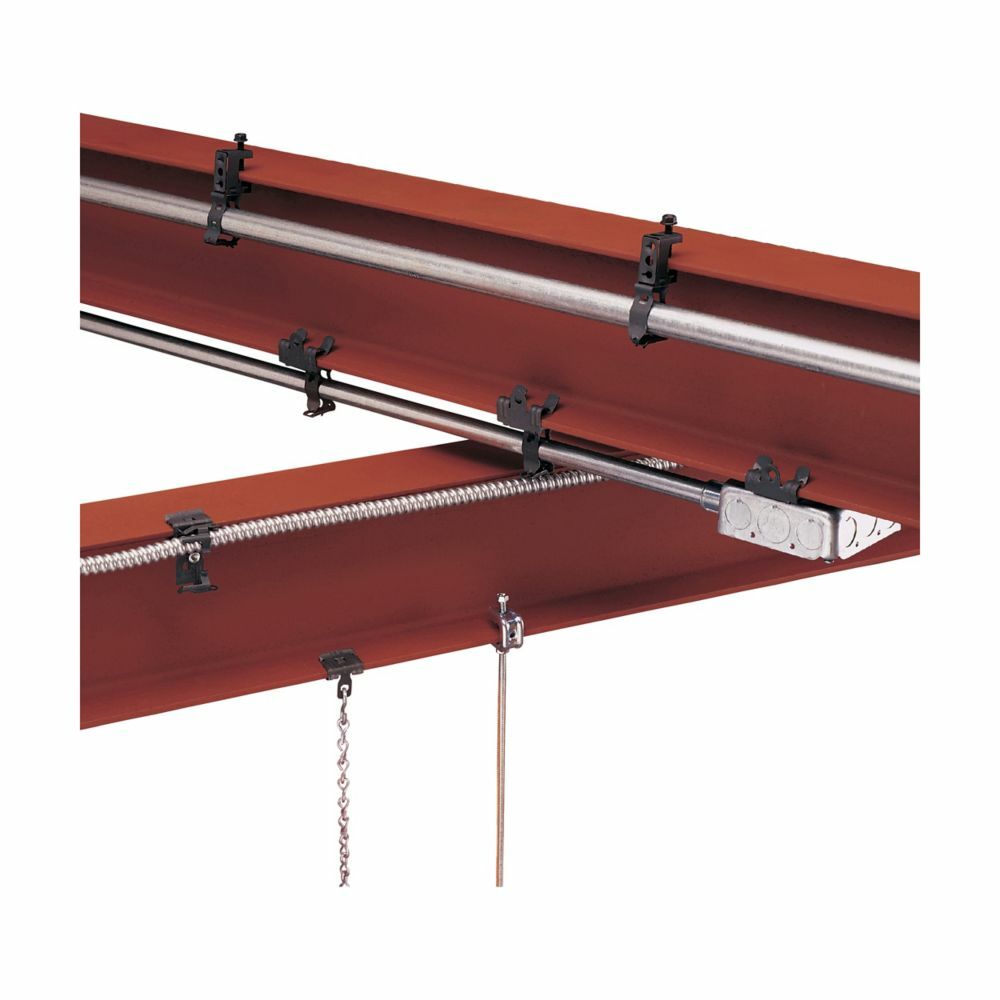 BL1420-C442 Beam Fastener, 1 in Conduit, 1/8 to 5/8 in THK Flange, 100 lb Load, Steel, Zinc Plated