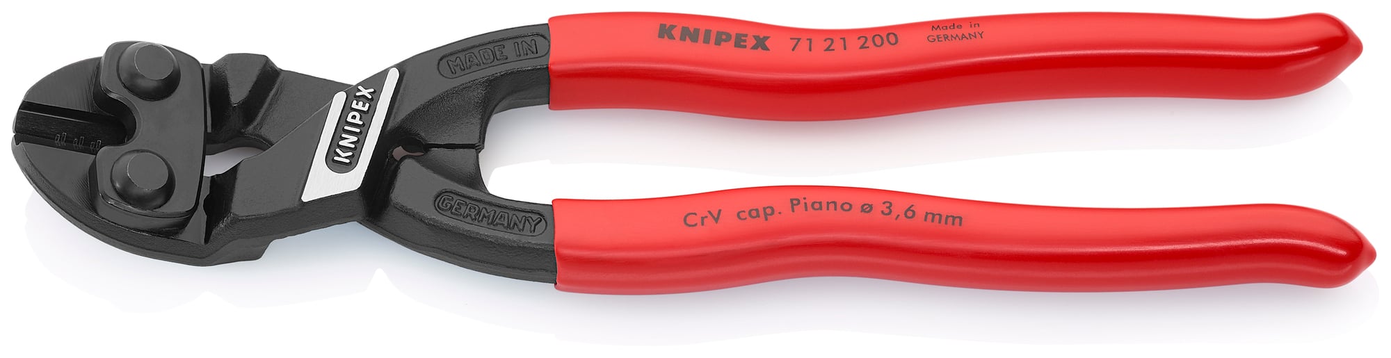 CoBolt High Leverage 20° Angled Compact Bolt Cutters, 8 in., Plastic Coating, Bulk