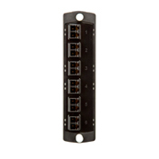5F100-2EL OPT-X SDX Precision Molded Fiber Optic Adapter Plate, LC Duplex End A, LC Duplex End B, (12) 50/125 um OM2 Multi-Mode Fiber, Zirconia Ceramic Connector