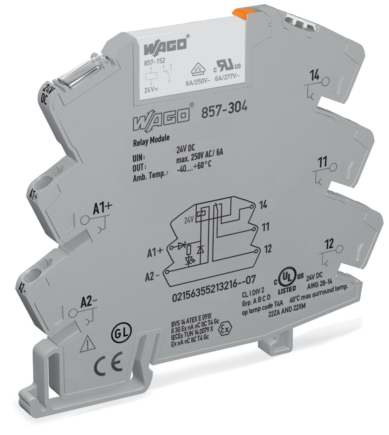 857-304 Relay Module, 24 V DC, 6 A