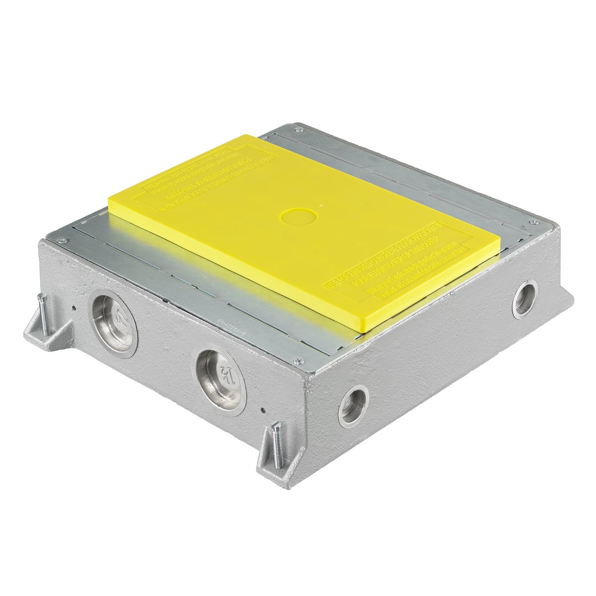 CFB4G30CI CFB Fully Adjustable On-Grade Recessed Standard Floor Box, Cast Iron, 32.5 cu-in Capacity, 4 Gangs, (8) Knockouts, 11.44 in L x 13.19 in W x 3.2 in H