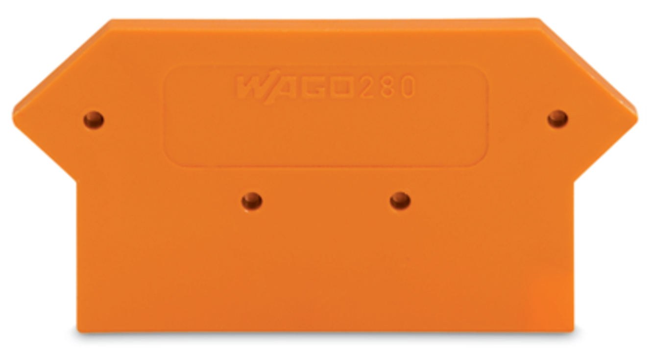 280-331 End and Intermediate Plate, For Use With Rail Mounted, Polyamide, Orange