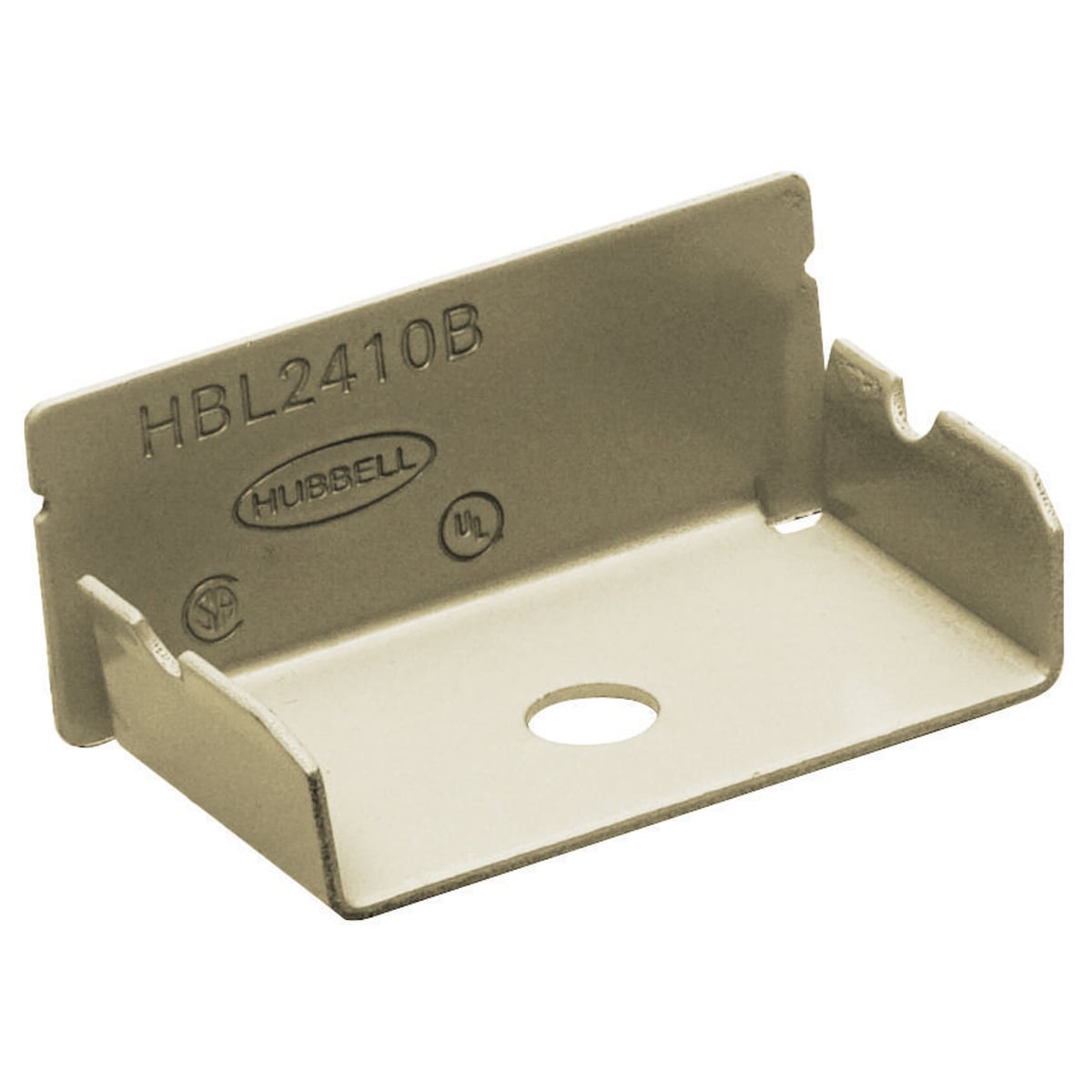 HBL2410BIV Standard Undivided Blank End Fitting, 1.22 sq-in, For Use With HBL2400 Series Metal Raceway, Rolled Steel, Ivory