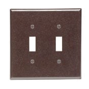 80509 Midway Size Traditional Wall Plate, 2 Gangs, 4.94 in W x 4.875 in H, Thermoset, Brown