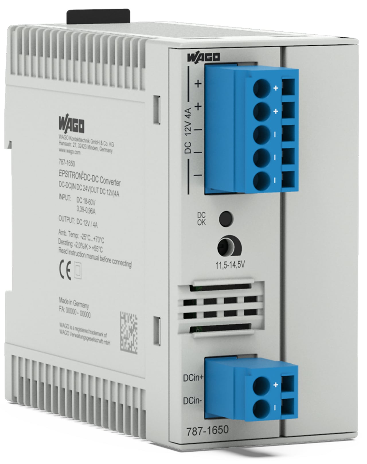 787-1650 DC To DC Converter, 24 V DC Input, 12 VDC Output