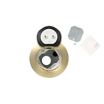 4ATCSB Evolution 4AT Recessed Unwired Poke-Through Assembly With Surface Style Cover, 4 in Hole, 2 Gangs, Plastic/Steel