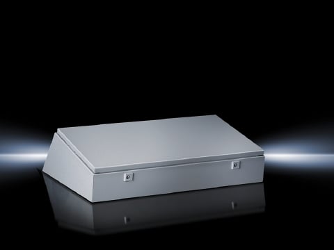6715500 TP Series Desk Console Enclosure, 31 in W x 28 in D x 9.3 in H, NEMA 12/IP55, Carbon Steel