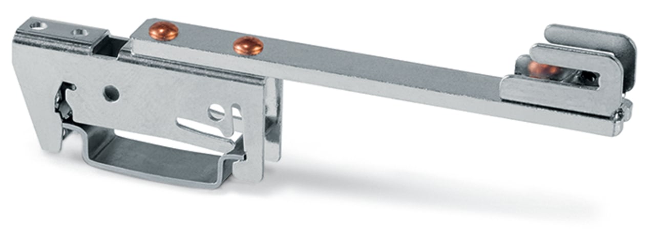 790-302 Busbar Carrier, For Use With Busbars Cu 10 mm x 3 mm, Copper/Stainless Steel, Gray