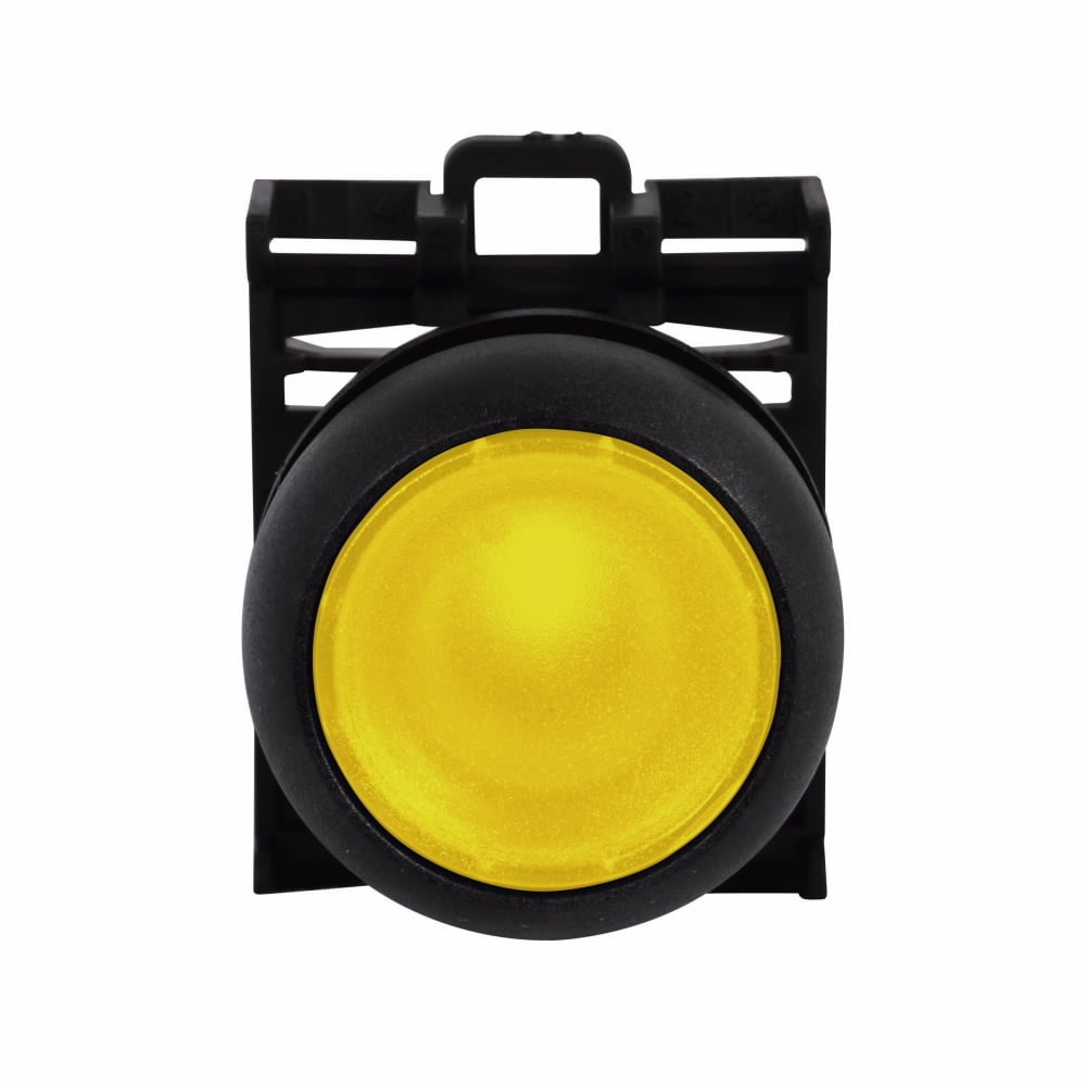 M22S-DL-Y Modular Illuminated Pushbutton Operator, 22.5 mm, Flush Operator, Momentary Contact, Yellow