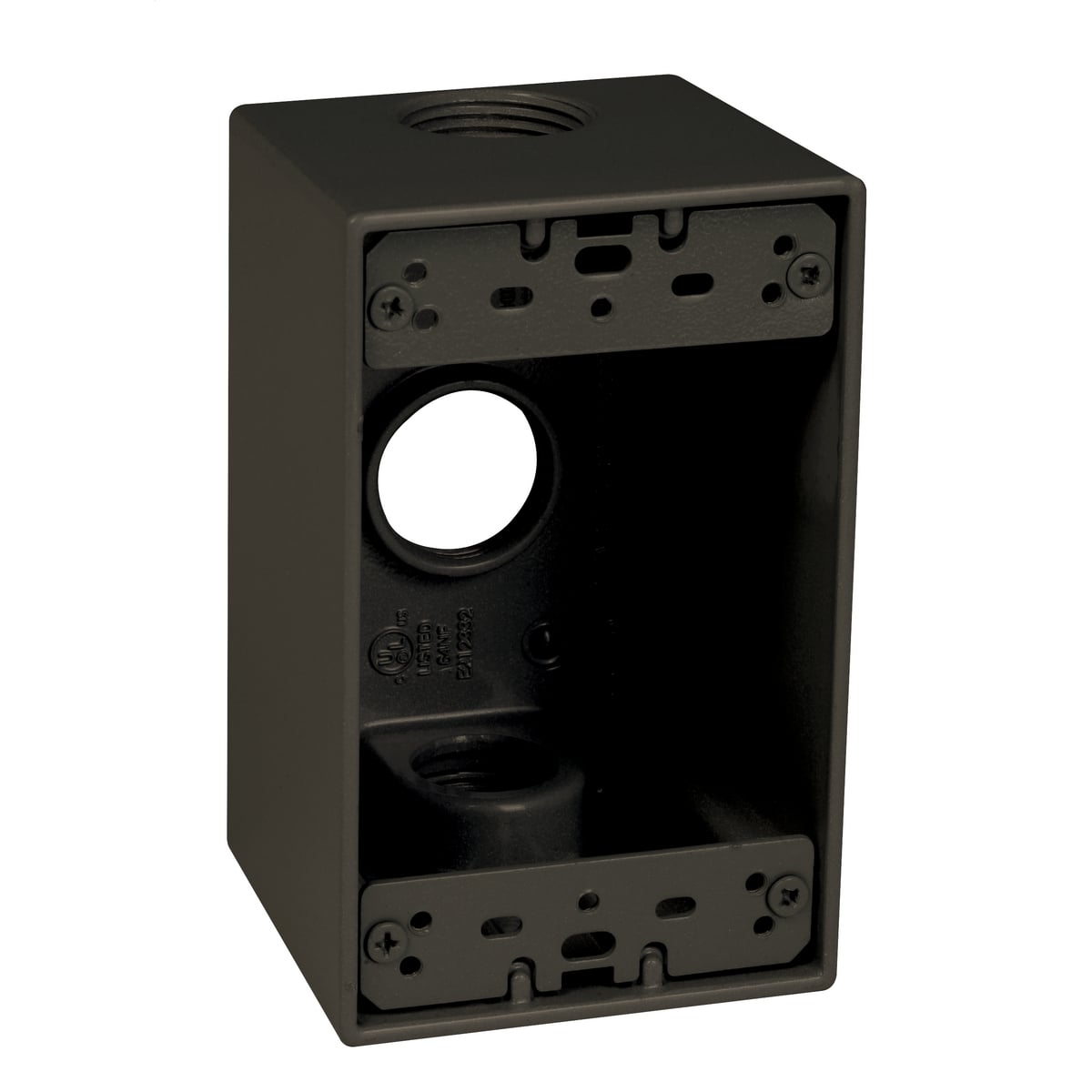 SD375Z Weatherproof Outlet Box, Die Cast Metal, 22.5 cu-in Capacity, 1 Gangs, 3 Outlets, 4-1/2 in L x 2-3/4 in W x 2 in D