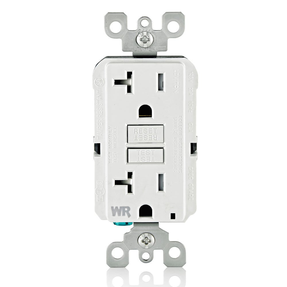 GFWT2-W GFCI Receptacle, 20 Amp, 125V, White