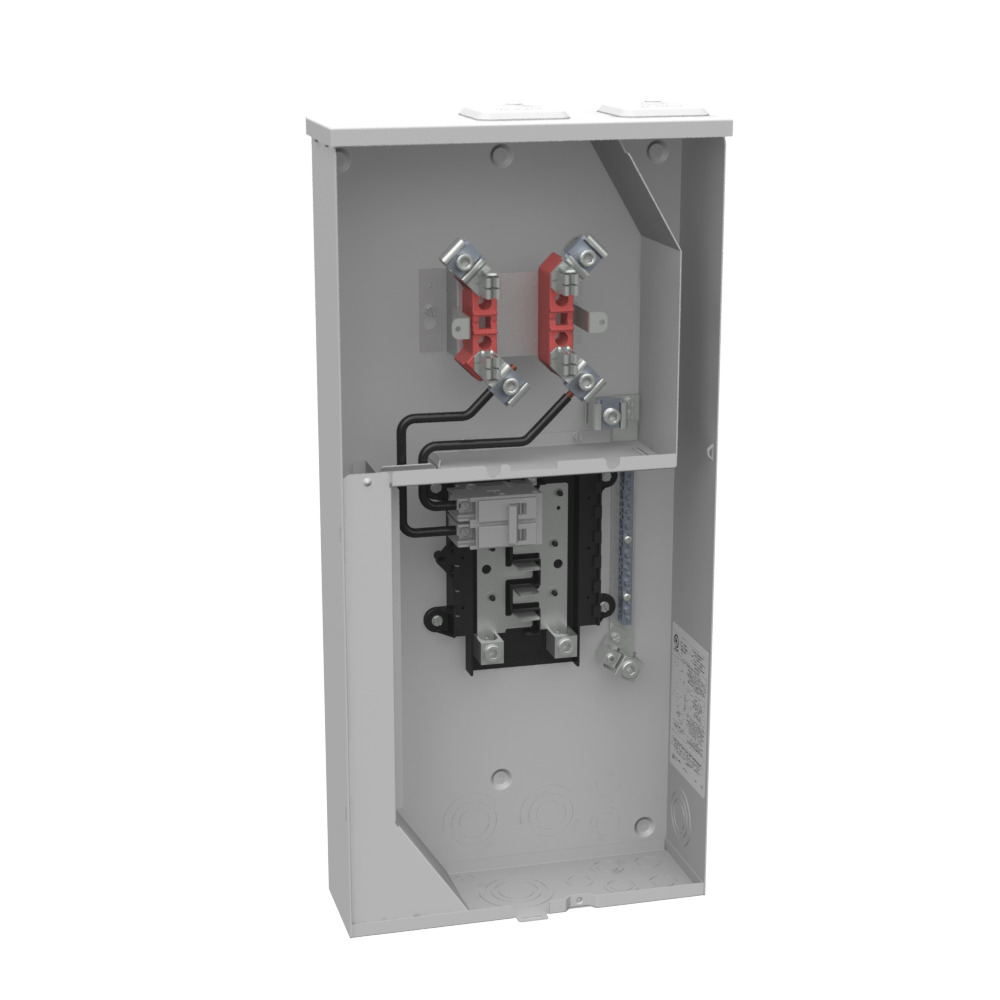 U5169-XTL-100 4 Term, Ringed, 2 Small Closing Plates, 1-100 Amp, Main Breaker, 10 Branch Circuit