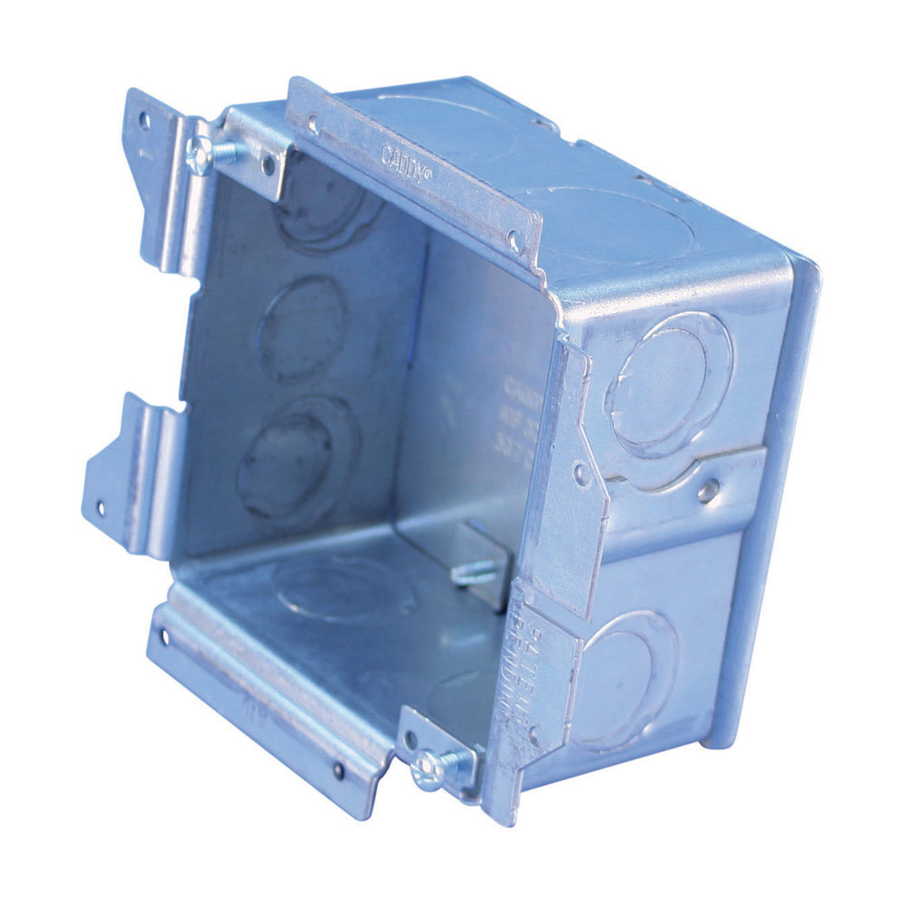 CADDY ALL-IN-ONE Stud-Mounted Without Mud Ring, (5) 1/2", 3/4", (1) 1/2", (3) 1" Knockout Sizes, w/Ground, 3 5/8"