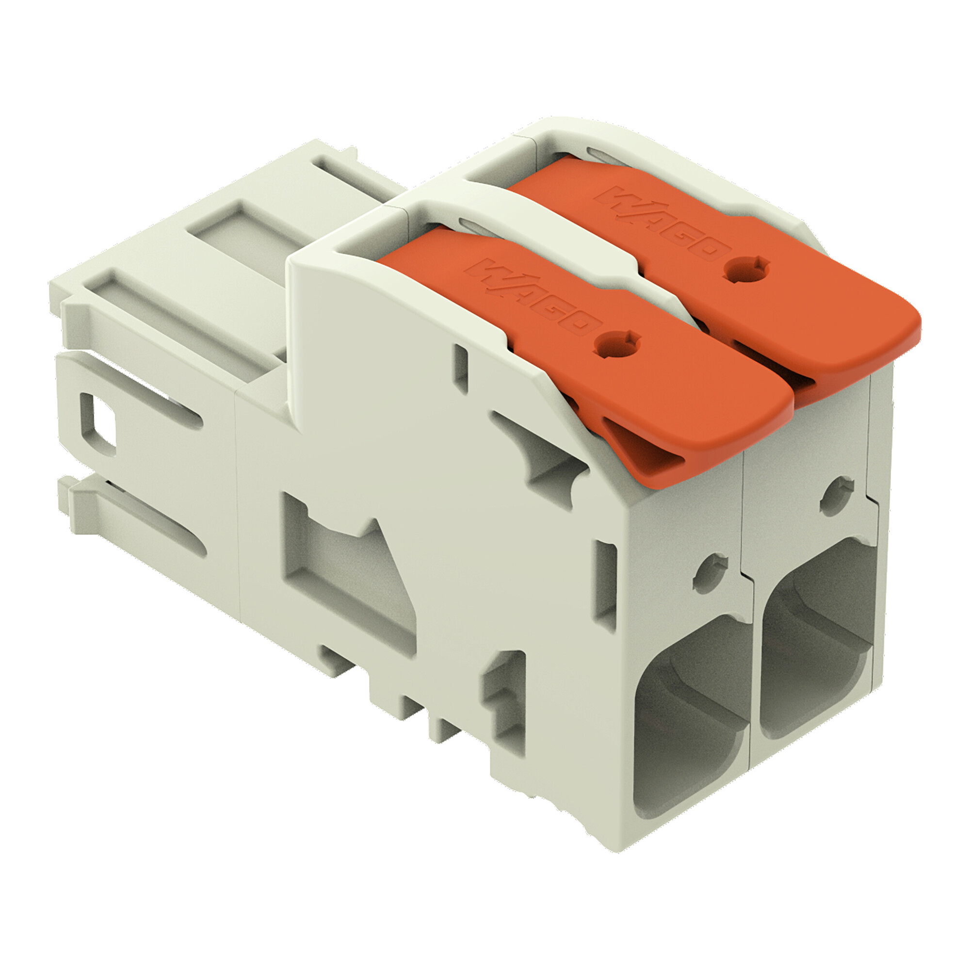 832-1202 Lever 1-Conductor Male Connector, 1 kV, 76 A, 18 to 4 AWG Wire, 2 Poles