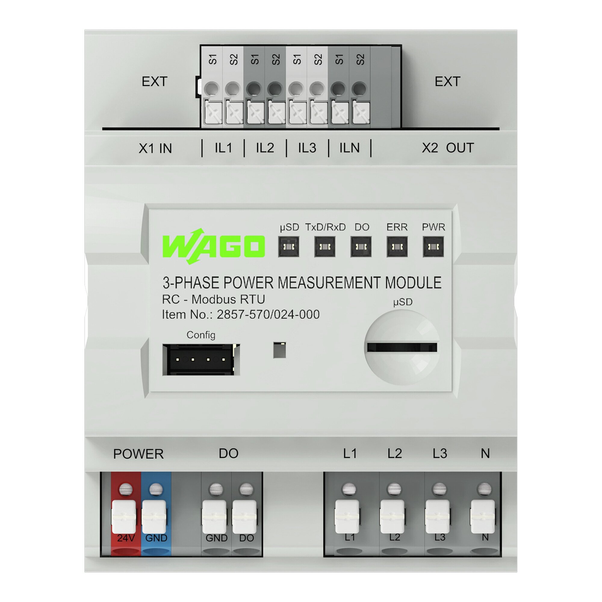 2857-570/024-000 3-Phase Power Measurement Module, Current/Power Supply/DO
