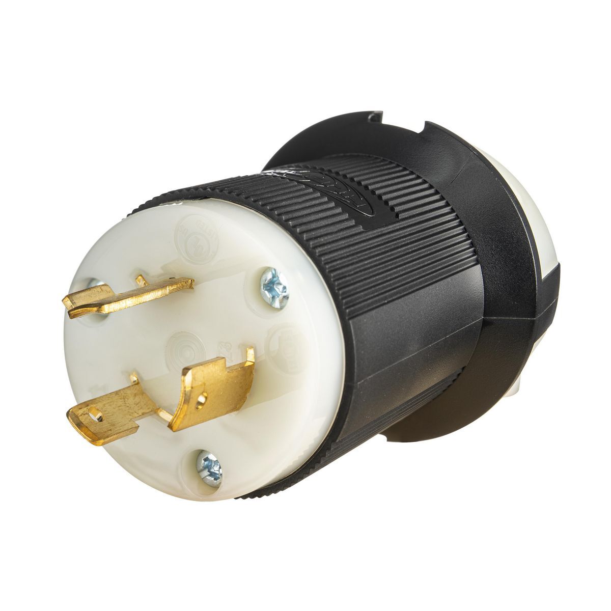HBL2341ST Twist-Lock 2-Pole 3-Wire Grounding Plug, 480 V AC, 20 A, 2 Poles, 3 Wires, Black/White