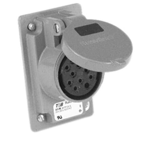 SKWR7G Russellstoll Type SKW Multi-Circuit Oiltight/Watertight Female Receptacle, 600 VAC, 250 VDC, 20 A, 6 Poles, 7 Wires