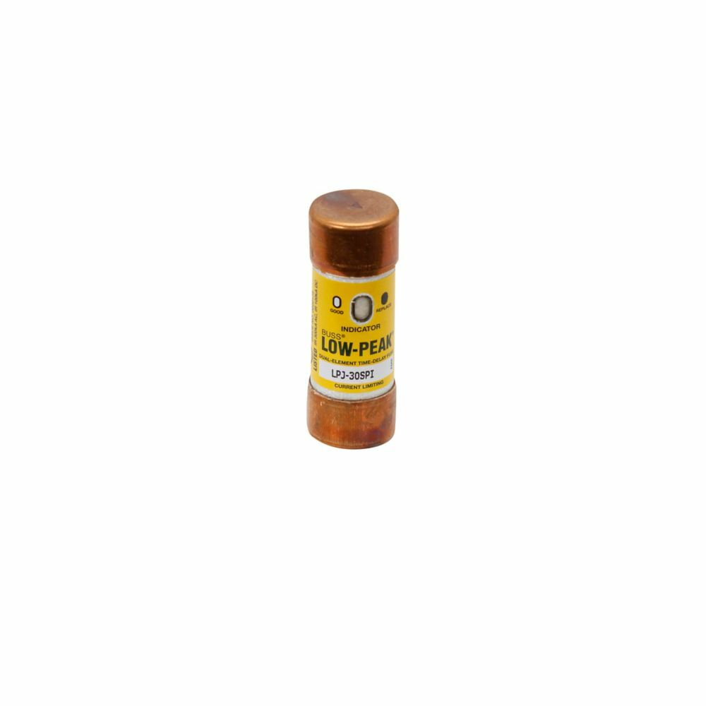 Eaton Bussmann Series Class J fuse, LPJ, time-delay, dual-element current limiting fuse, 9 A, indicating fuse, interrupting rating of 300 kA at 600 Vac