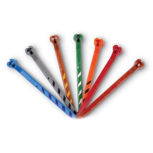 696-40527-3-9-C Ty-Rap Striped Binder Cable Tie, 3.6 in L x 0.09 in W, Nylon/Polyamide 6.6, Orange/White