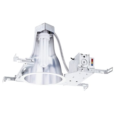 6O7AZ Semi-Specular Open Light Fixture Reflector, 9 in H x 7-1/2 in W, Recessed Mounting, Aluminum