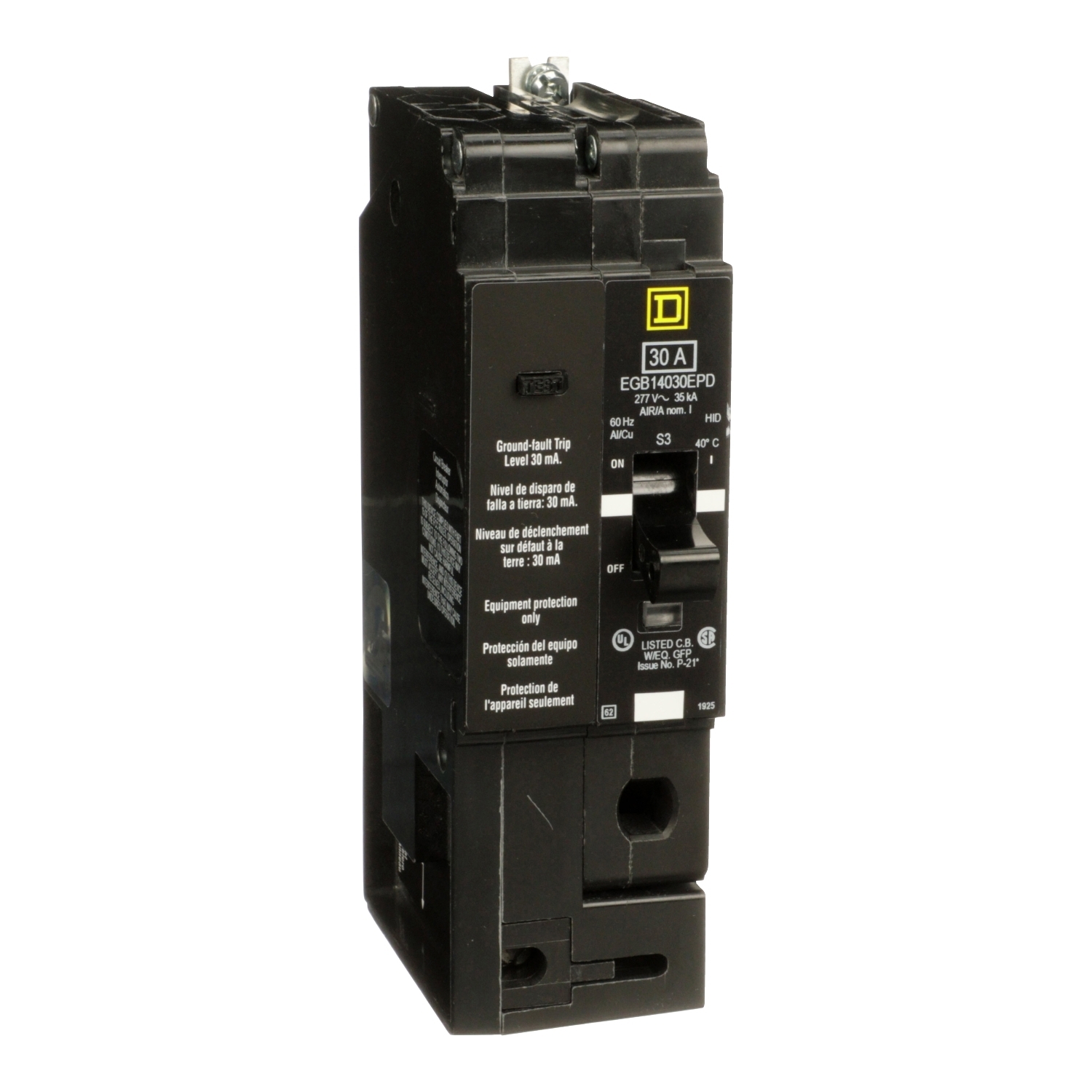 EGB14030EPD Miniature Circuit Breaker, 30 Amp, 1 Pole, 277V