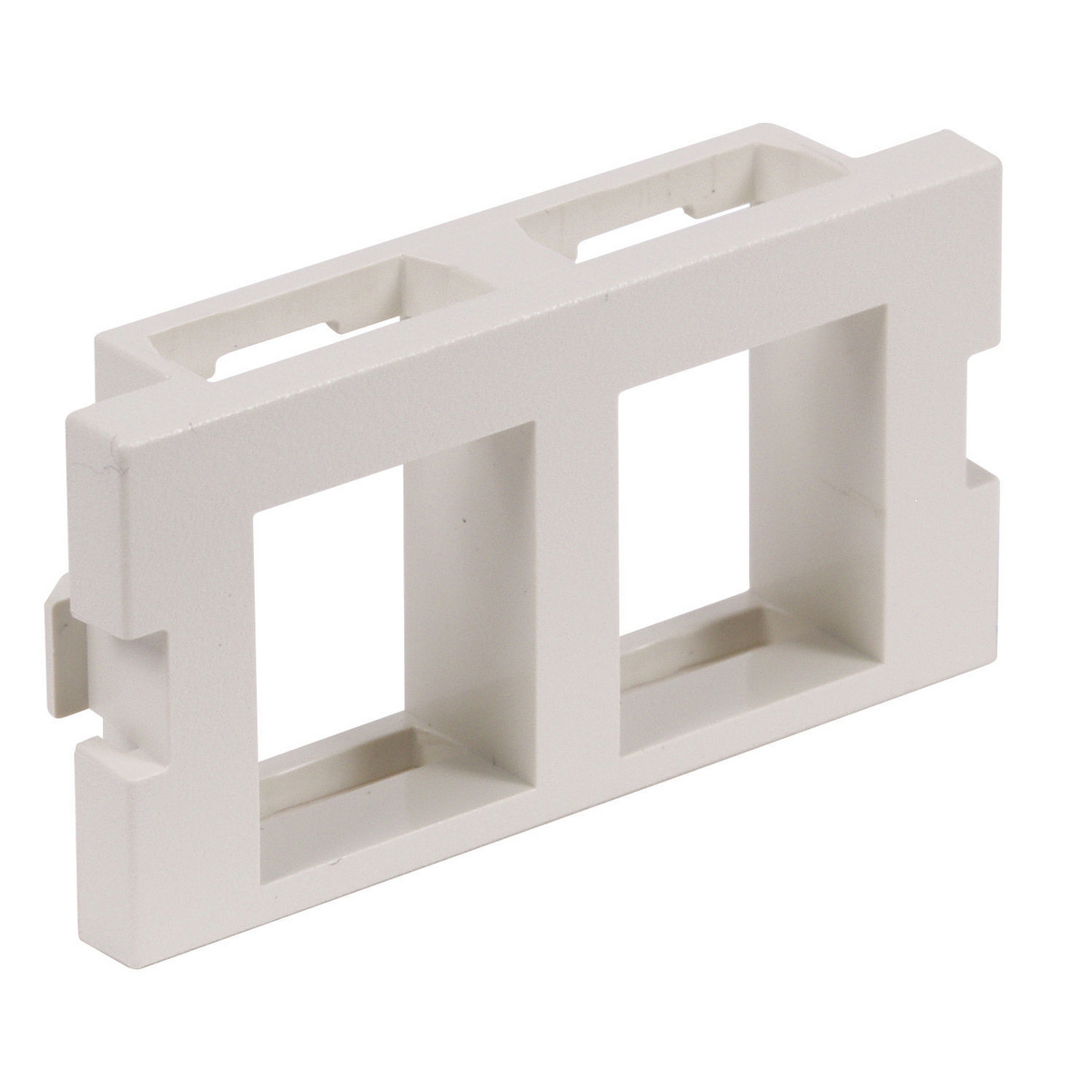 IM2K1OW 1-Unit Flat Horizontal Unloaded Snap-Fit Keystone Module, 1 Gang, 2 Ports, Data/Fiber/Audio/Video Module, Snap-Fit Mount, ABS