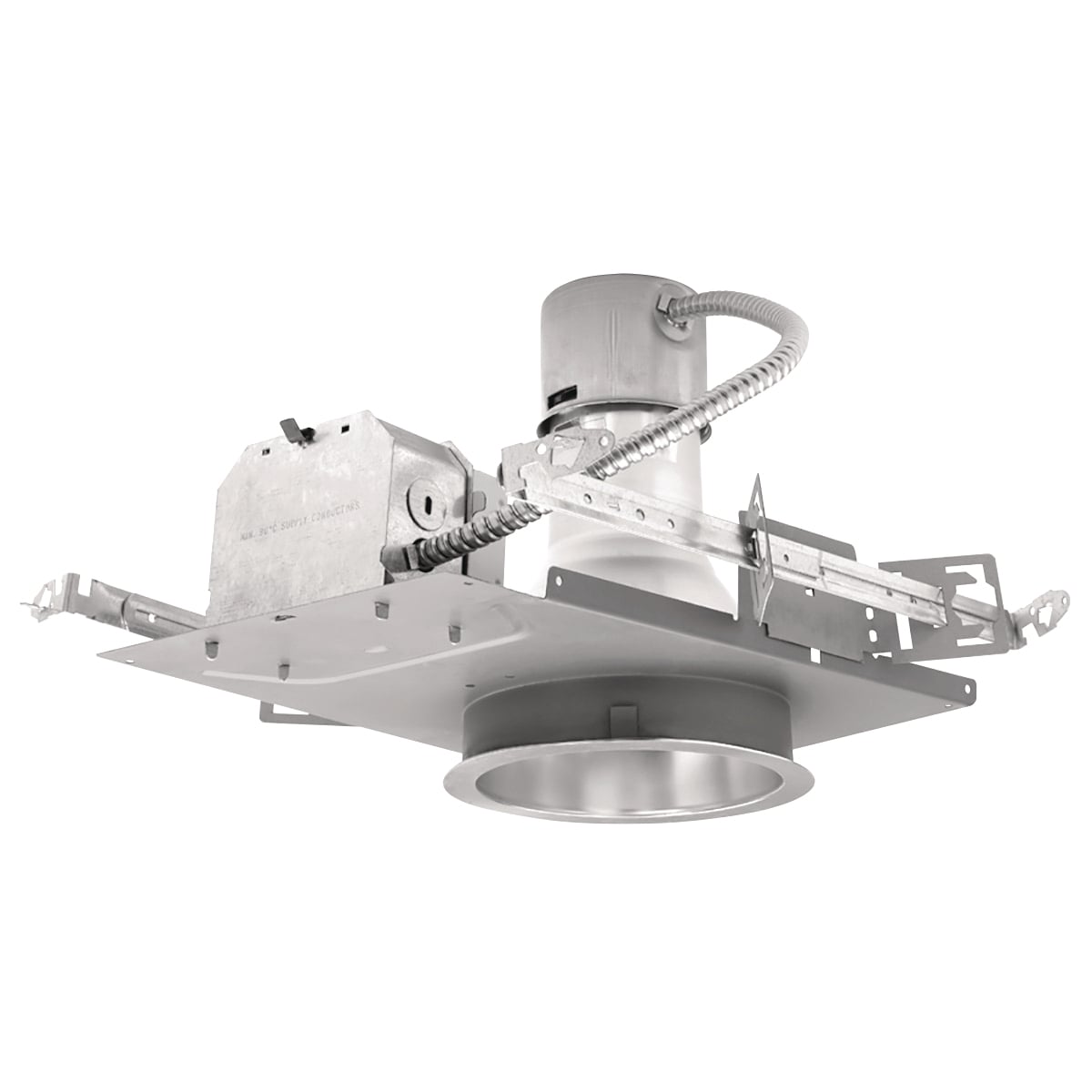 6CFV Adjustable Gimbal Ring Open Round Reflector Trim, 6 in OD, CFL Lamp, For Use With Downlight, Aluminum