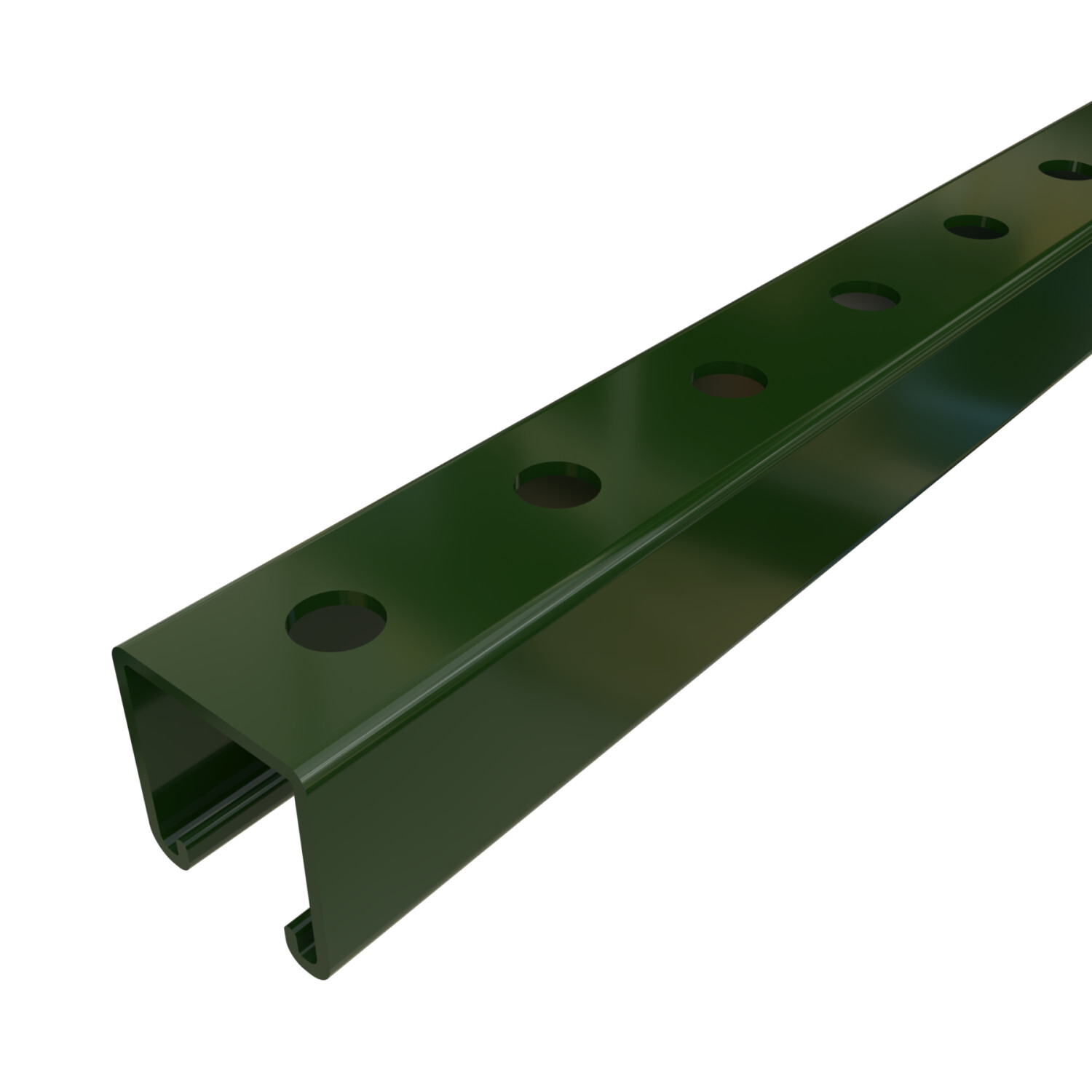 P1000HS-10GR P1000 Channel, 10 ft L 1-5/8 in W 1-5/8 in D 12 ga THK, Low Carbon Steel, Perma-Green III, Domestic
